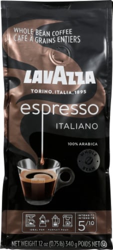 LavAzza Espresso Italiano 100% Arabica Whole Bean Coffee Perspective: front