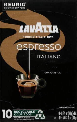 Lavazza Espresso Ground Coffee K-Cup Pods, 0.41 oz, 10 count