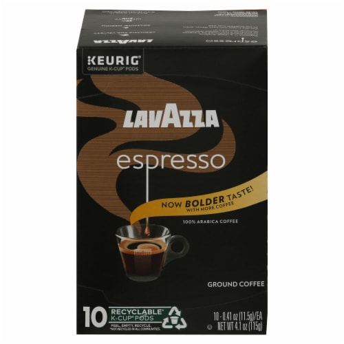 Lavazza Espresso Ground Coffee K-Cup Pods, 0.41 oz, 10 count