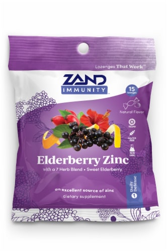 Zand Elderberry Zinc Lozenges Perspective: front