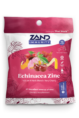 Zand Immunity™ Echinacea Zinc Herbal Lozenge Perspective: front