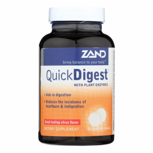 Zand Quick Digest Citrus Flavored Chewable Tablets Perspective: front