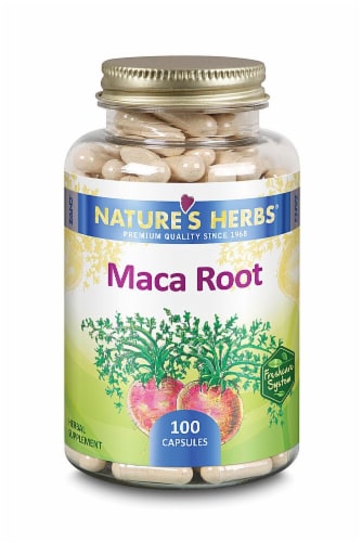 Nature's Herbs Maca Root Capsules Perspective: front
