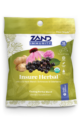 Zand Immunity™ Insure Herbal™ Daily Defense Lozenge Perspective: front
