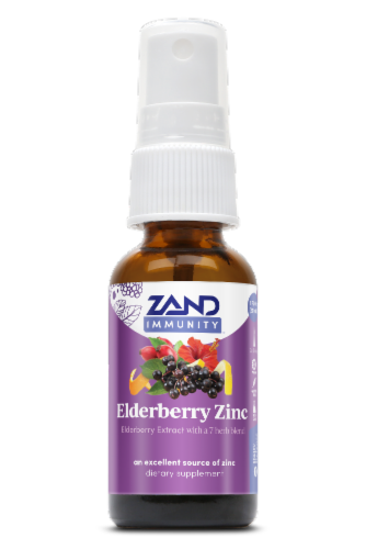 Zand® Immunity™ Elderberry Zinc Liquid Lozenge Spray Perspective: front