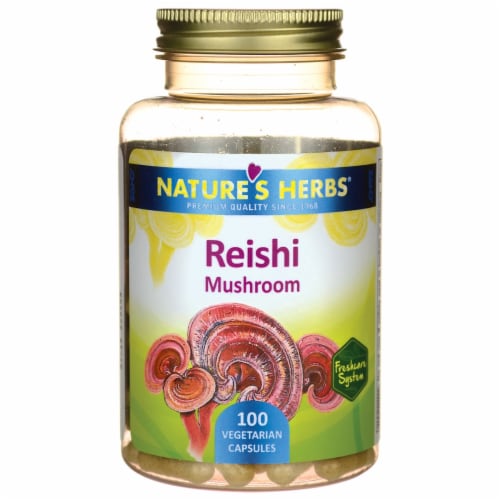 Nature's Herbs Reishi Mushroom 100 Veg Caps Perspective: front