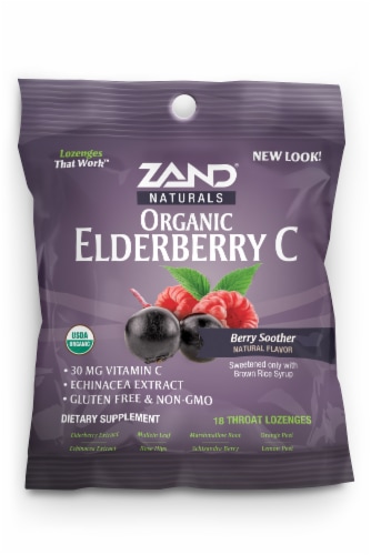 Zand Organic HerbaLozenge Elderberry Echinacea Perspective: front