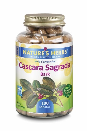 Nature's Herbs Cascara Sagrada Bark Capsules Perspective: front