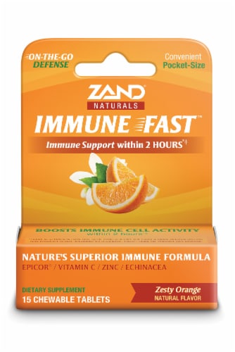 Zand Orange Immune Support Chewable Tablets Perspective: front