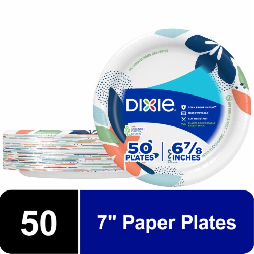 Dixie® Compostable 7 Inch Paper Plates Perspective: front