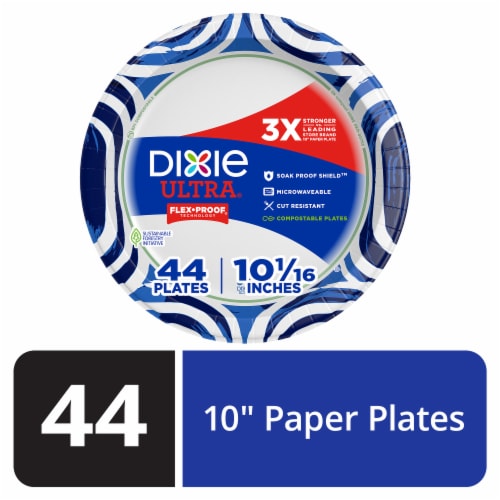 Dixie Ultra® Flex Proof® 10 Inch Paper Plates Perspective: front