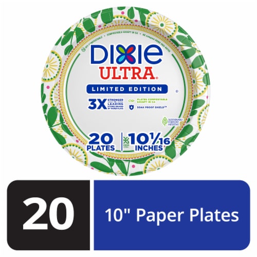 Dixie Ultra® Printed Disposable Paper Plates Perspective: front