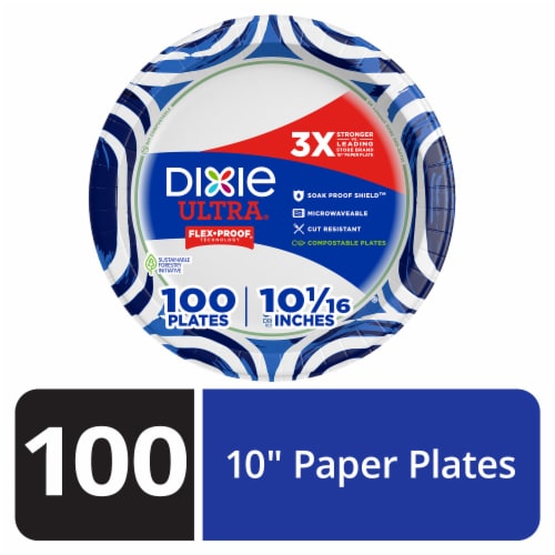Dixie Ultra® Paper Plates 10 Inch Disposable Plate Perspective: front