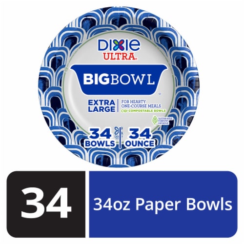Dixie Ultra® Printed Extra Large Paper Bowls Perspective: front