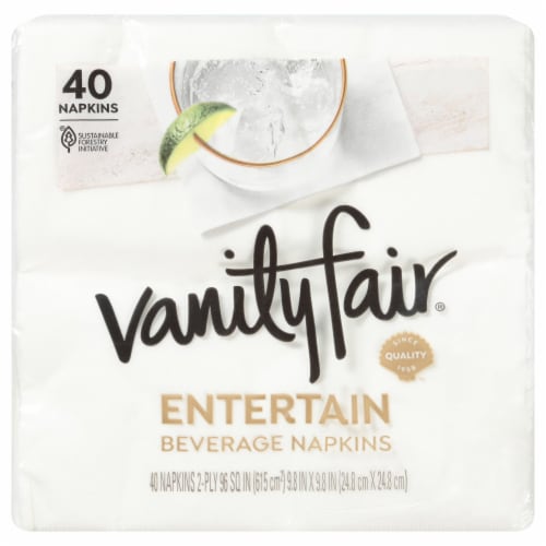 Vanity Fair® Entertain Beverage Paper Napkins - White Perspective: front