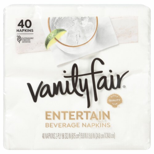 Vanity Fair® Entertain Beverage Paper Napkins - White Perspective: front