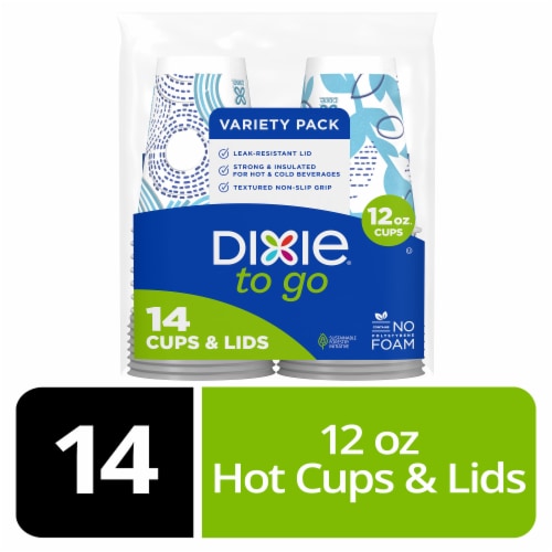 Dixie To Go 12 Oz Insulated Paper Hot Cups, 1000/CS