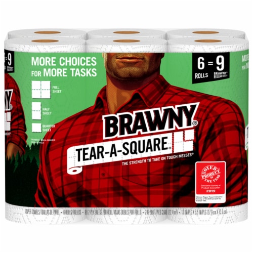 Brawny Pick-A-Size Large Roll Paper Towels 6 Rolls Perspective: front
