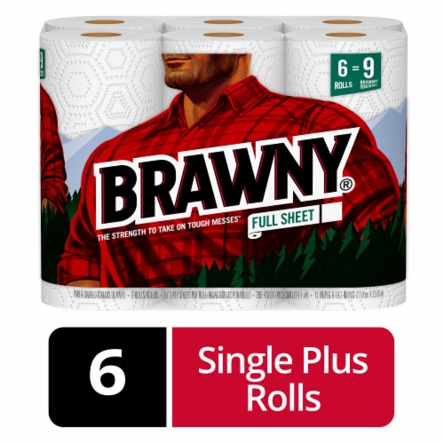 Brawny White Full Sheets Paper Towels Perspective: front