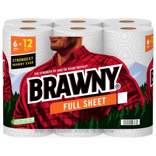Brawny® Double Roll Full Sheet Paper Towels Perspective: front