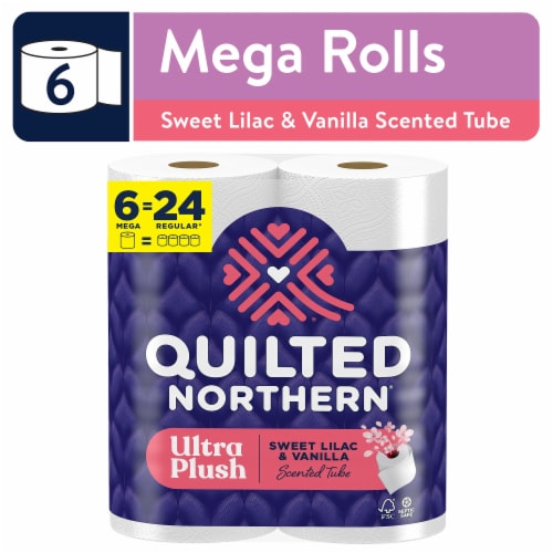 Quilted Northern Ultra Plush® Sweet Lilac & Vanilla Scented Tube Soft Toilet Paper Perspective: front