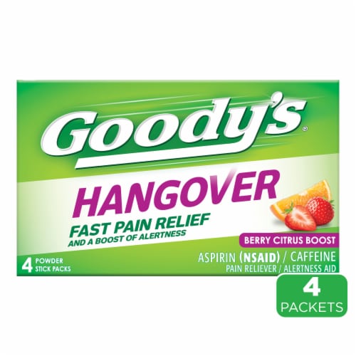 Goody’s Berry Citrus Boost Hangover Fast Pain Relief Powder Stick Packs Perspective: front