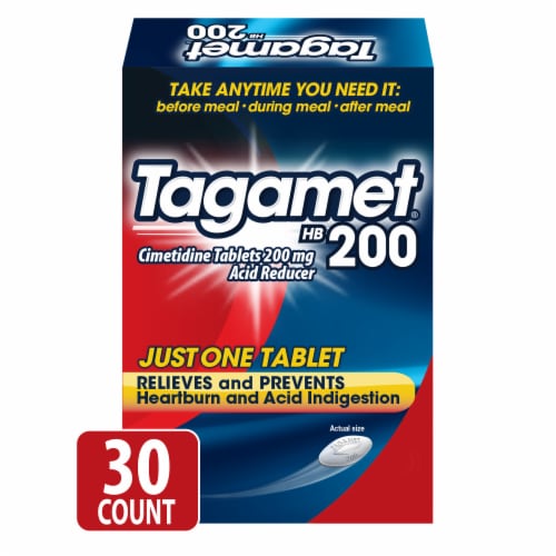 Tagamet Cimetidine Acid Reducer Heartburn Relief Tablets 200mg Perspective: front