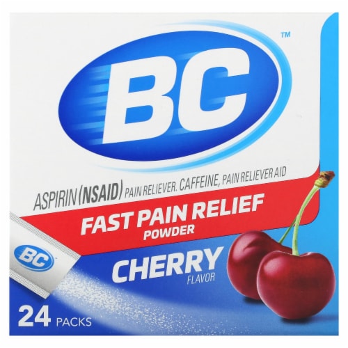 BC Aspirin Caffiene Pain Reliever Aid Cherry Powder Perspective: front