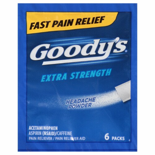 Goody's Extra Strength Headache Fast Pain Relief Powders 6 Count Perspective: front