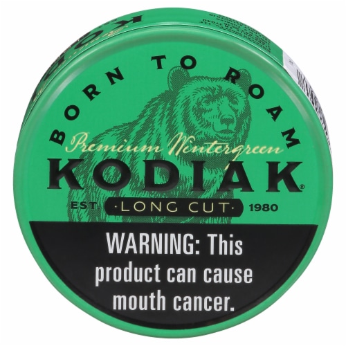Kodiak® Wintergreen Chewing Tobacco Perspective: front