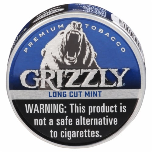 Grizzly® Long Cut Mint Snuff Tobacco Perspective: front