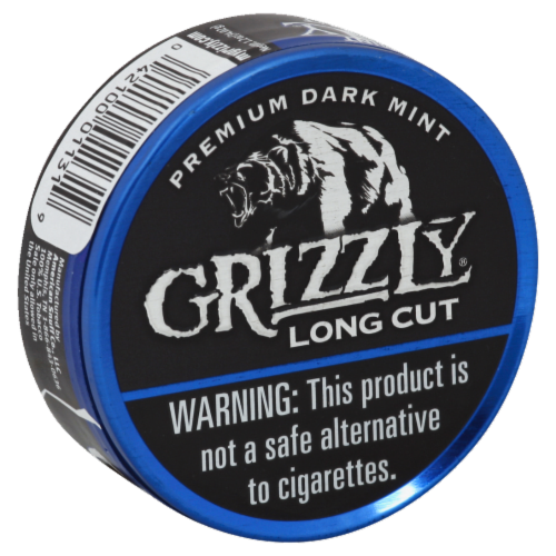 Grizzly® Dark Mint Long Cut Snutf Perspective: front