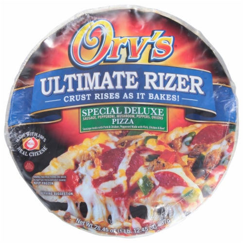 Orv's Ultimate Rizer Special Deluxe Frozen Pizza Perspective: front