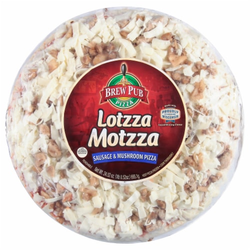 Brew Pub Pizza Lotzza Motzza Sausage & Mushroom Frozen Pizza Perspective: front