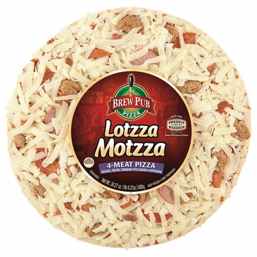 Brew Pub® Pizza Lotzza Motzza 4-Meat Frozen Pizza Perspective: front