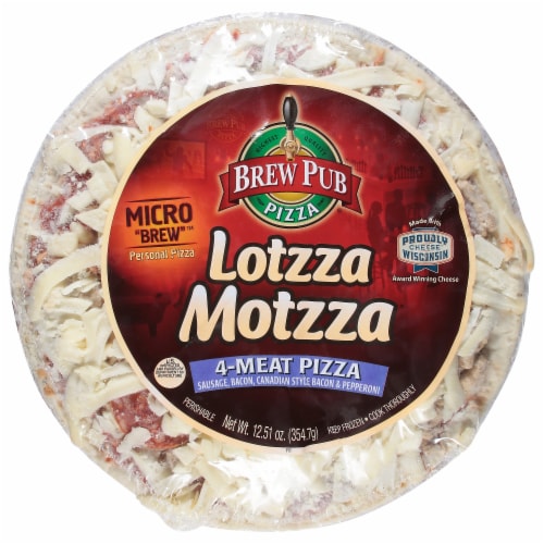 Brew Pub Pizza Lotzza Motzza 4-Meat Pizza Perspective: front