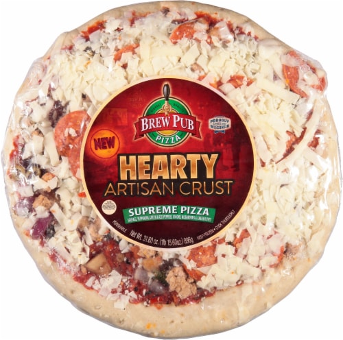 Brew Pub Hearty Artisan Crust Supreme Frozen Pizza Perspective: front