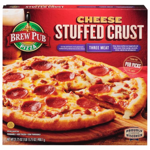 Brew Pub Pizza™ 3 Meat Cheese Stuffed Crust Frozen Pizza Perspective: front