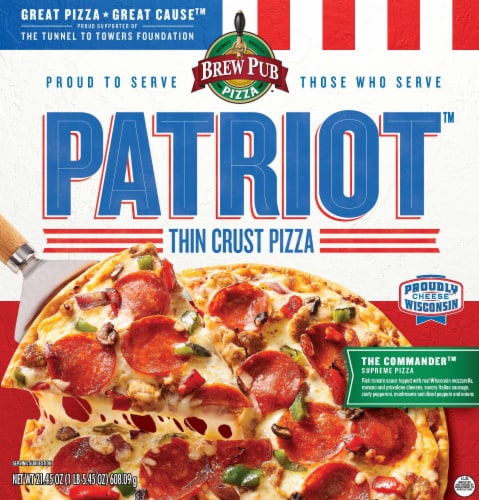 Brew Pub® Patriot™ Supreme Thin Crust Pizza Perspective: front