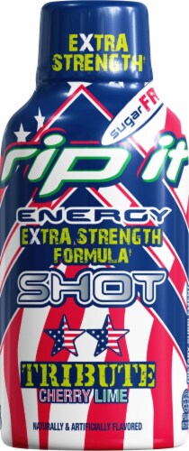 Rip It Energy Cherry Lime Tribute Extra Strength Energy Shot Perspective: front