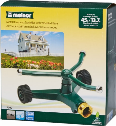 Melnor Metal Revolving Sprinkler with Wheeled Base Perspective: front