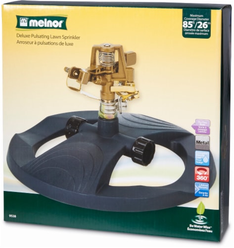 Melnor® Metal Deluxe Pulsating Lawn Sprinkler with Weighted Base Perspective: front
