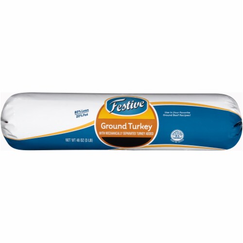 Festive 80% Lean 20% Fat Ground Turkey Perspective: front