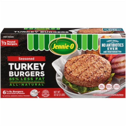 Jennie-O® Seasoned Turkey Burgers 6 Count Perspective: front