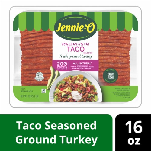 Jennie-O® Taco Seasoned Ground Turkey - 1 Lb. Tray Perspective: front