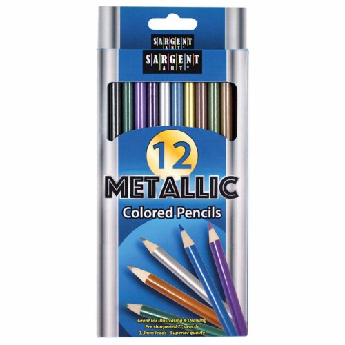 Colored Pencils, Metallic, 12 Colors Perspective: front