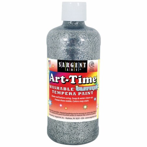 Sargent Art SAR173782 16 oz Glitter Tempera Washable Art Time, Silver Perspective: front