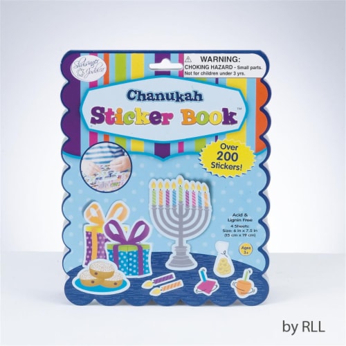 Rite Lite TY-14344 Chanukah Sticker Book, 200 Stickers, 4 Pages Perspective: front