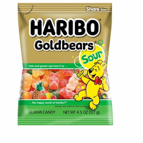 Haribo Sour Goldbears Gummi Candy Perspective: front