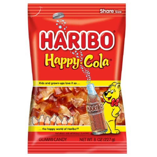 Haribo Happy-Cola Gummi Candy Share Size Perspective: front